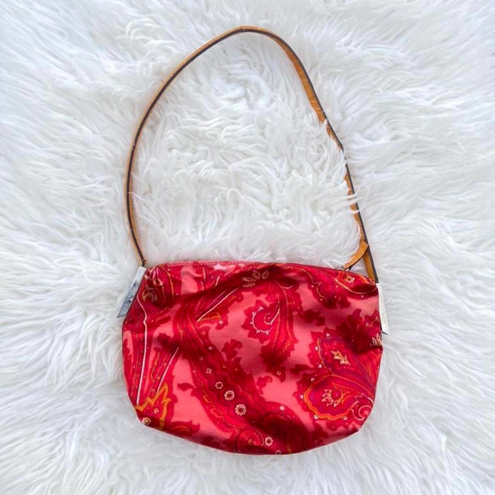 Red Paisley Psychedelic Dolce and Gabbana Purse with Cheetah Print Interior